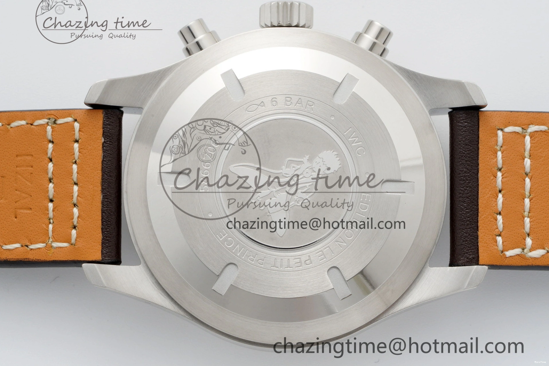 MIROTIME 0520 Pilot Chrono SS AZF 1:1 Best Edition Blue Dial on Brown Leather Strap A TimelessDesign 7060